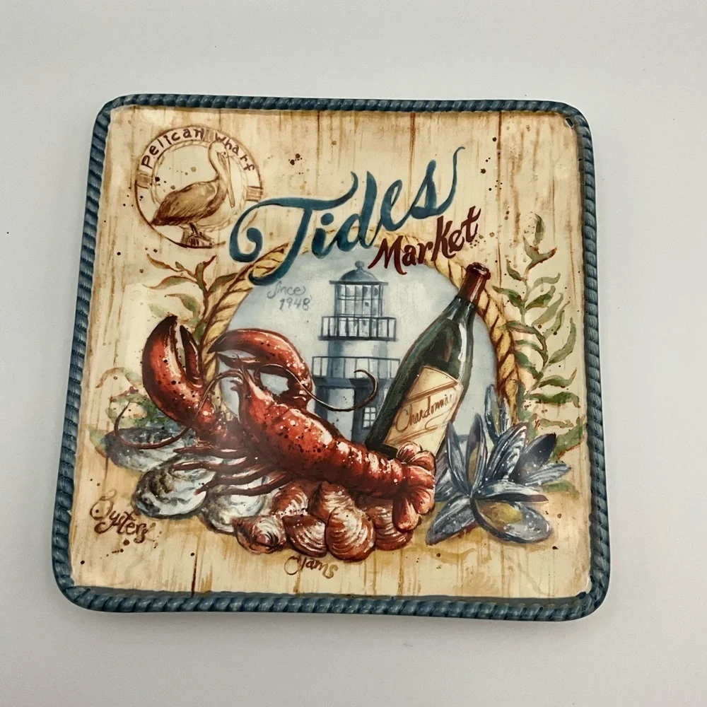 Certified International “Seaside Market” Plates by Geoff Allen Discontinued